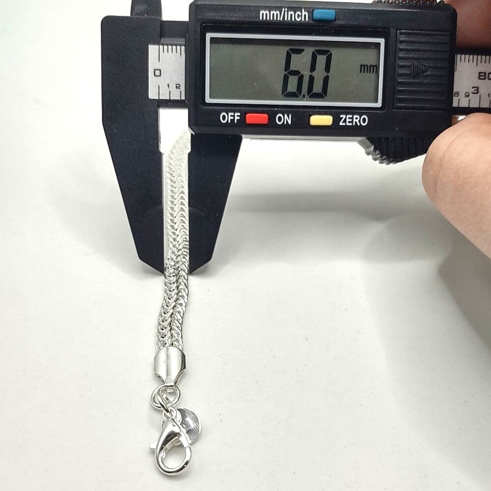 925 Silver Necklace Braided Chain 6MM Vintage Style Fashion Jewelry Gift - NEW!